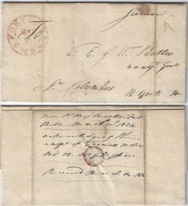 1824 Stampless Fort Preble, Maine to New York -  H1068