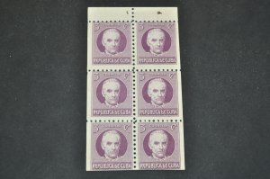 Cuba sc# 267b MNH Booklet Pane of 6 3c stamps 1917