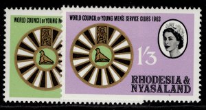 RHODESIA & NYASALAND QEII SG48-49, 1963 service clubs set, LH MINT.