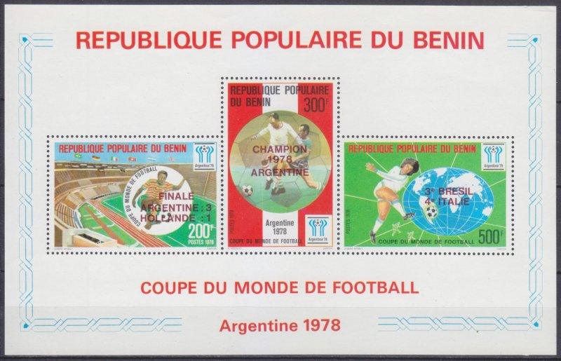 1978 Benin 141-143/B5 Overprint - ARGENTINA-3 HOLLANDE-1 15,00 €