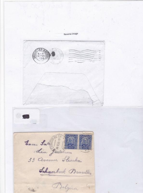 Brazil 1920 stamp cover ref 9214
