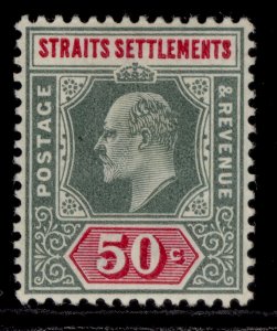 MALAYSIA - Straits Settlements QV SG118, 50c dp green/carmine, LH MINT. Cat £23.