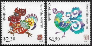 Cook Is. #1565-6 MNH Set - New Year of the Rooster