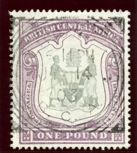 Nyasaland 1897 QV £1 black & dull purple very fine used. SG 51. Sc 55.