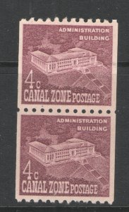 US/Canal Zone 1960 Sc# 154 MNH VG/F - Coil pair