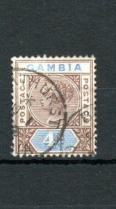 Gambia 1898-1902 4d malformed S variety SG 42a FU CDS