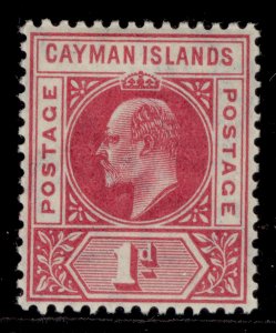 CAYMAN ISLANDS EDVII SG9, 1d carmine, LH MINT. Cat £25. 