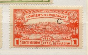 Paraguay 1931 Early Issue Fine Mint Hinged 1P. C Optd NW-175499