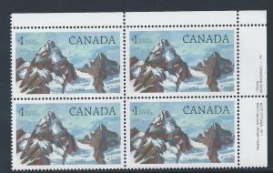 Canada #934 UR PL BL #1 Glacier National Park $1 MNH