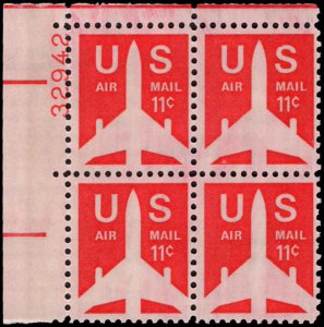 US #C78 11¢ JET AIRLINER MNH UL PLATE BLOCK #32942 DURLAND $1.00