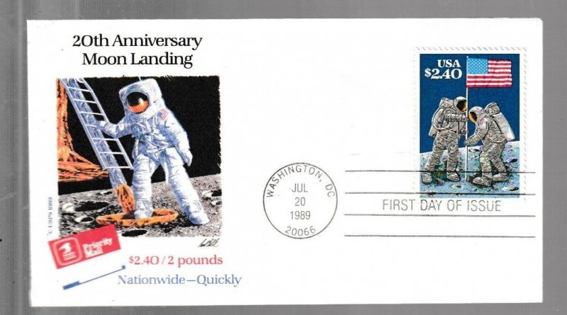 US SCOTT#2419 1989 $2.40 MOON LANDING USPS FDC