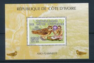 [40888] Ivory Coast 2005 Birds Vögel Oiseaux Ucelli  Owls Scouting MNH Sheet