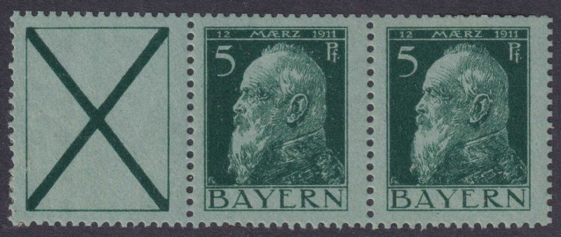 GERMAN STATES - BAVARIA - MICHEL W2 PAIR WITH LABLE  MINT HINGED OG *  M561