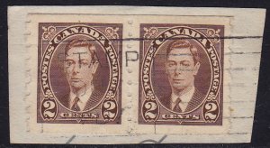 Canada - 1937 - Scott #239 - used pair on piece - Slogan Cancel