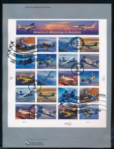 USPS 2005 SOUVENIR PAGE 37c AMERCAN AVIATION #3916-25