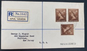 1953 Tokelau Island Registered Cover To Fairview NJ Usa