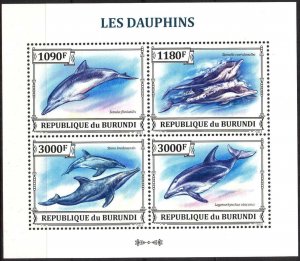 Burundi 2013 Dolphins Sheet MNH