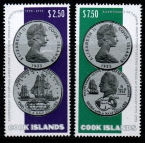 COOK ISLANDS SG492/3 1974 CAPTAIN COOK MNH