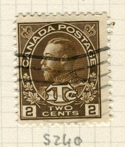 CANADA; 1916 GV WAR TAX ' 1Tc ' issue Die II, used Shade of 2c. value