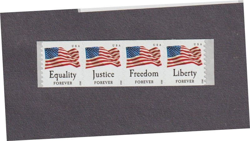 Strip (4) 45c Forever 4 Flags AVR US 4629-4632, 4632a MNH F-VF Scott Order