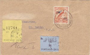 1933, New Guinea to St. Lucia W/St. Lucia Postage Dues, See Remark (32566)