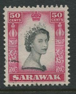 Sarawak -Scott 208 - QEII Definitives - 1955 - FU - Single 50c Stamp