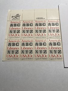 Scott 2015 Library from UR sheet Zip & USPS symbol 8 stamps M NH OG ach