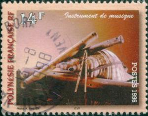 French Polynesia 1996 Sc#690,SG760 14f Wind Instruments FU