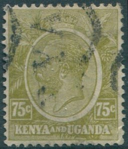 Kenya Uganda and Tanganyika 1922 SG86 75c olive KGV FU (amd)