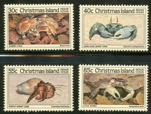 Christmas Island Scott 162,165,168,171 Unused HR- 1985 Crabs Short Set-SCV $5.95