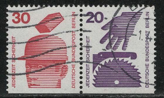 Germany Berlin Scott # 9N320, 9N318, used, se-tenant, Mi # W60