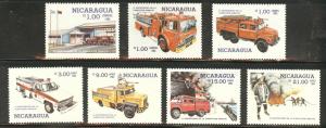 Nicaragua Scott 1477-1483 Firefighter set 1985
