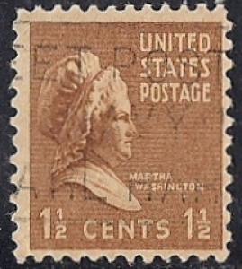 805 1 1/2 cent LOGO CANCEL Martha Washington Stamp used F