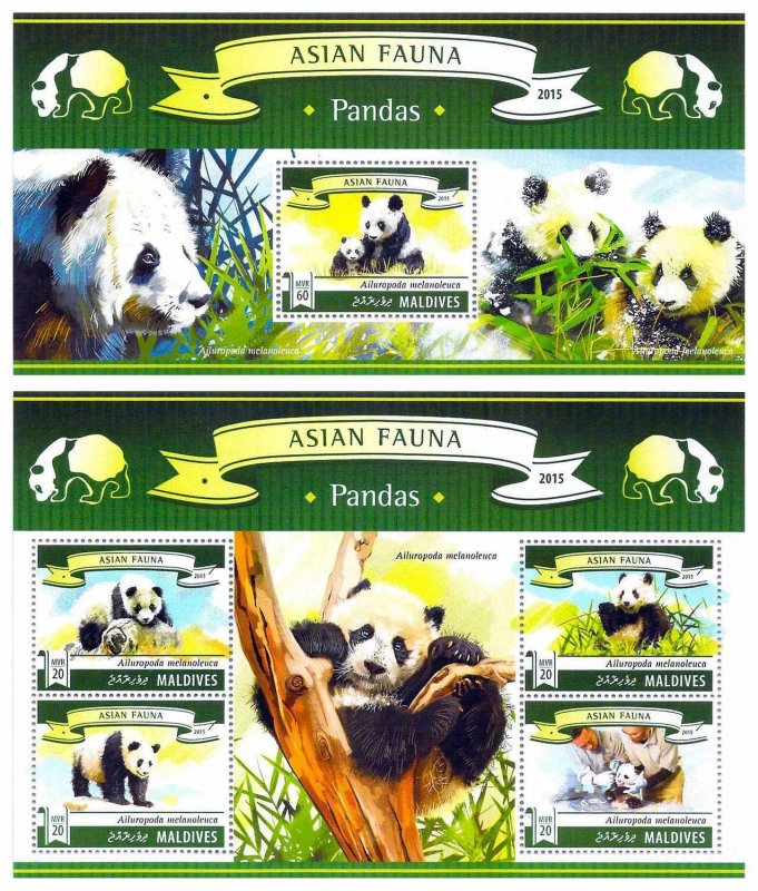 t11, Maldives MNH stamps 2019 Panda bear