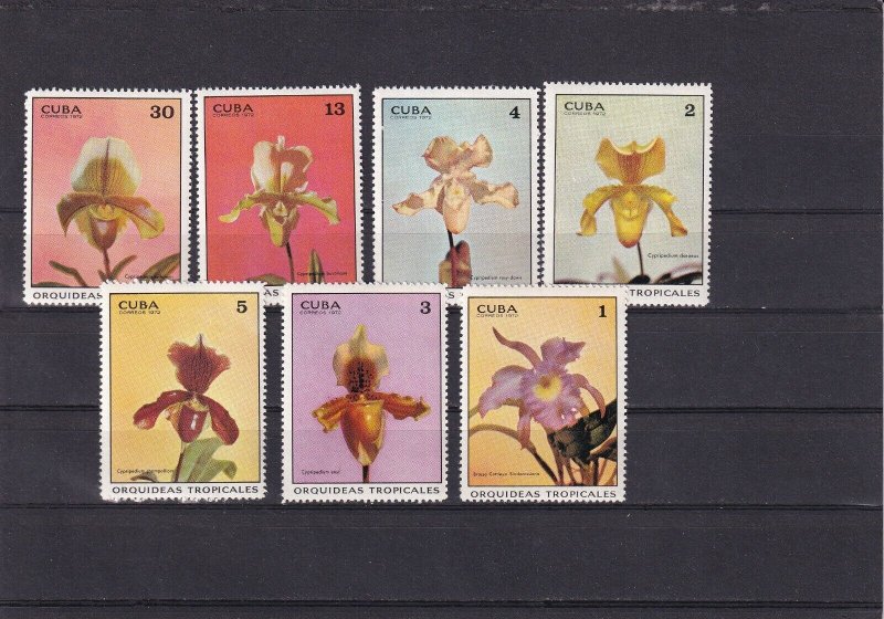 SA07b sCuba 1972 Tropical Orchids mint stamps