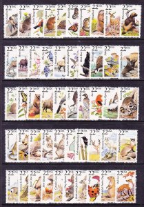 US 2286-35 1987 North American Wildlife 22¢ Full 50 Stamp Singles Set MNH OG