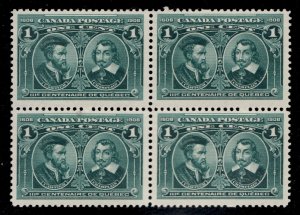 Sc#97 - Canada 1908 - 1¢ - Edwardian Quebec 300th Cartier & Champlain - f/vf MNH