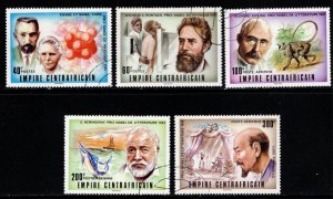 1977 Central African Empire Scott #-293-4,C180-3 Nobel Prize Winners Set/5 CTO