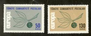 TURKEY 1665-6   MNH   SCV $3.50  BIN $2.00 EUROPA