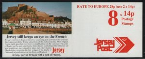 Jersey 1992 Booklet  Sc 487b 14p St. Ouen's Bay Pane of 8