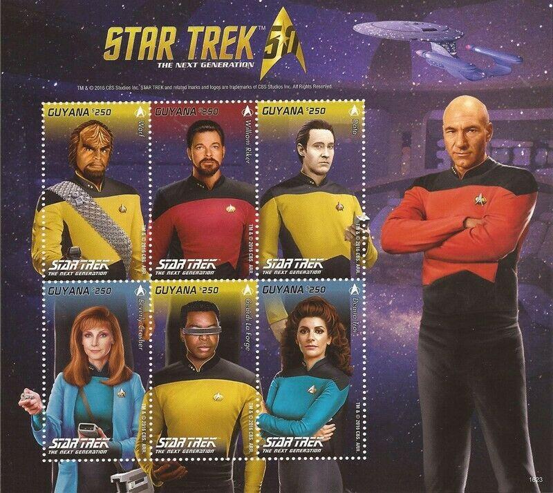 Guyana - 2016 Star Trek 50th Anniversary - 6 Stamp Sheet - 7C-020