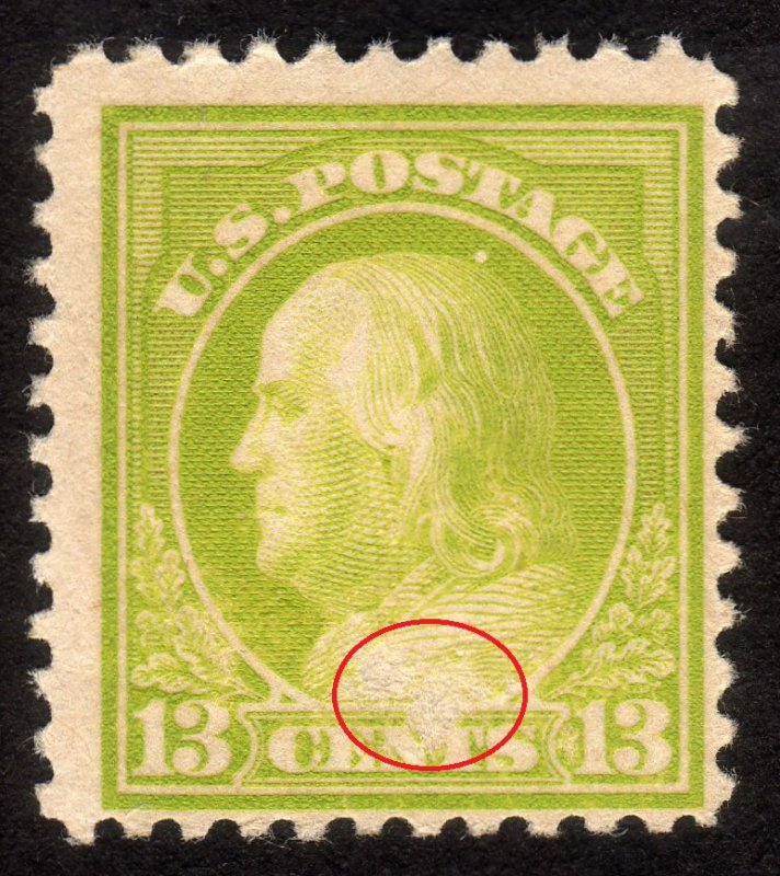 1919, US 13c, Franklin, MLH, small fault Sc 513