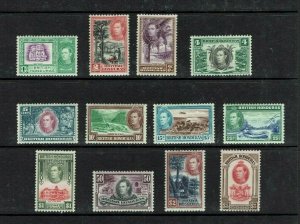 British Honduras:  !938 King George VI Definitive set, Mint 