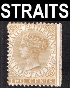 Malaya Straits Settlements Scott 10a yellow brown wtmk CC Fine mint HR. FREE...