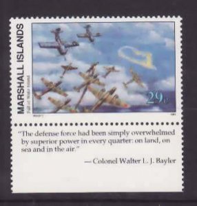 Marshall Islands-Sc#296- id3-unused NH-Wake Island-WWII-1991-2-