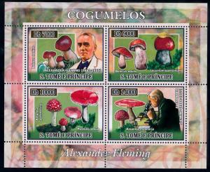 [68743] Sao Tome & Principe 2007 Mushrooms Pilze Alexander Fleming Sheet MNH