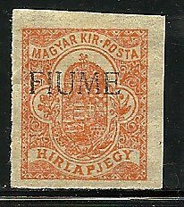 Fiume # P1, Mint Hinge. CV $ 4.25