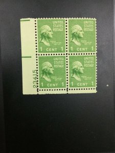 MOMEN: US STAMPS #804 PLATE BLOCK MINT OG NH LOT #52402