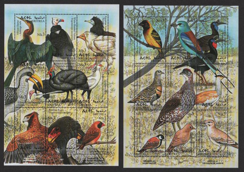 $Eritrea Sc#304-305 M/NH/VF set/2 sheets/9 birds, Cv. $25