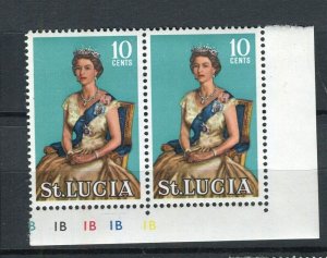 ST.LUCIA; 1960s early QEII pictorial issue MINT MNH Sheet CORNER PAIR